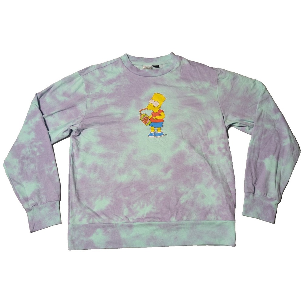 Bart Simpson Slurpee Brain Freeze Tie Dye Lightweight Sweatshirt - Adult Small